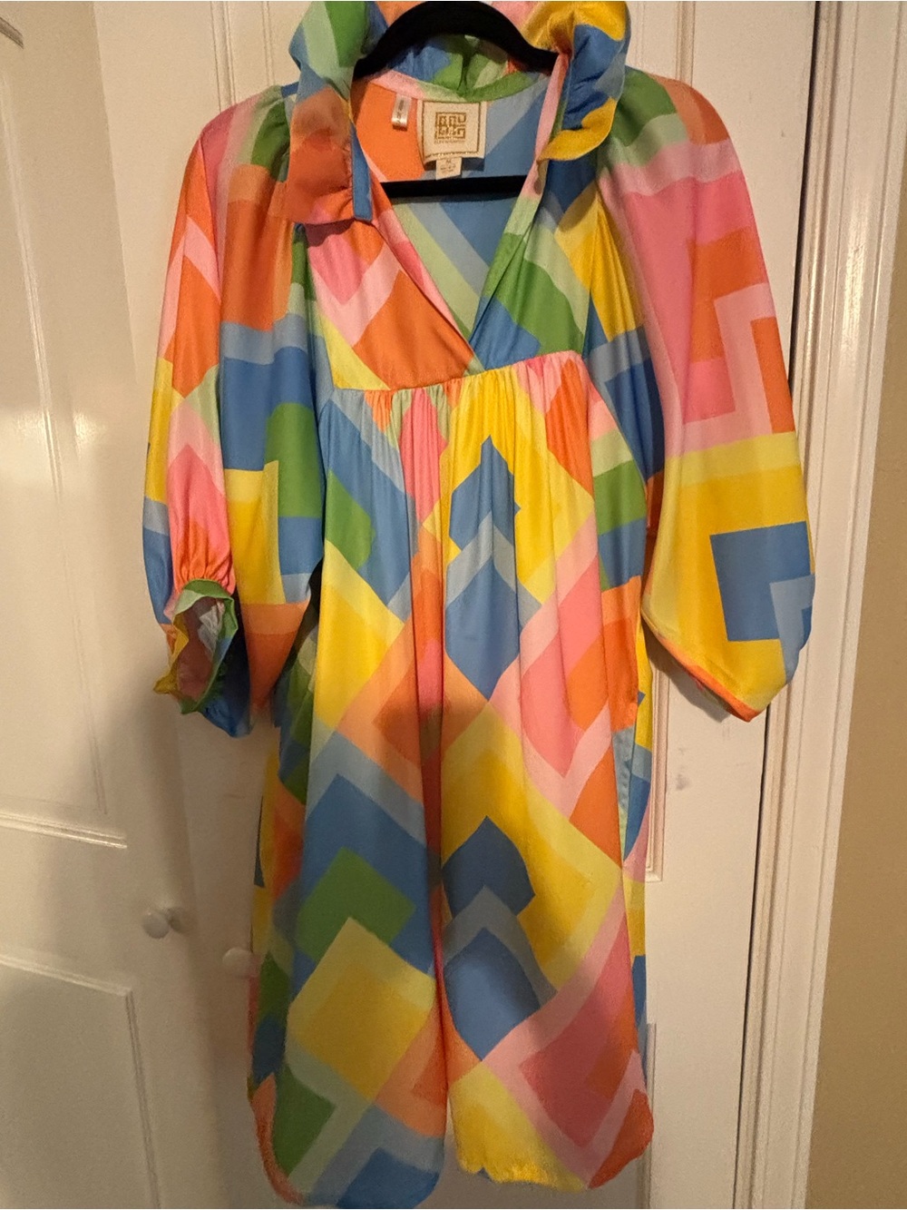 Bright Geometric Multicolor Women’s Dress